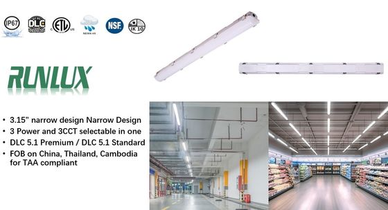 Ενεργειακή εξοικονόμηση 2ft/4ft/5ft/8ft Tri-proof Light με 50000 ώρες διάρκεια ζωής και IP66 IK10