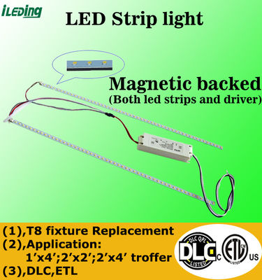 120-277V / 120-347V LED Troffer Retrofit 3CCT 3Power Επιλεξιμό μαγνητικό γραμμικό κιτ μεταρρύθμισης