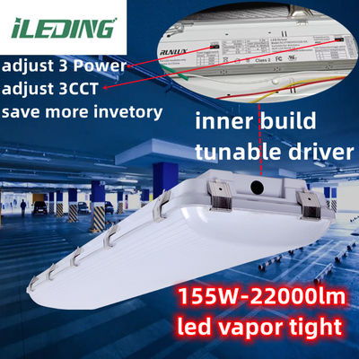 IP67 155W 4FT 1.2M LED Ατμός Σφιχτό Τρι-αποσταθεροποιημένο Φως για Βιομηχανική Αποθήκη Αποσταθεροποιημένο