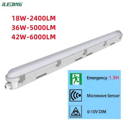 Εμπορική LED ατμοστεγνή 18W 4Ft με ανθεκτική στο νερό βαθμολογία IP66 και υποστήριξη χαμηλής ακτινοβολίας