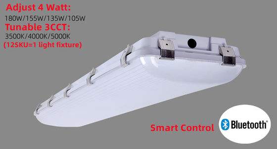 PC 4FT IP67 180W 155W 135W 105W Βιομηχανικό γκαράζ ατμόσφαιρα Tight Led High Bay Fixture
