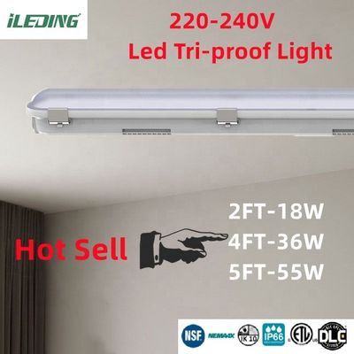 Εμπορική 5FT LED στάθμευσης Γραμμική Tri-απόδειξη Κρεμασμένο IP66 Ατμός Σφιχτό Φωτιστικό Φως 2kg