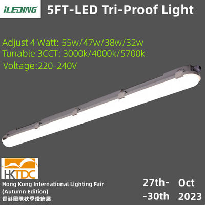 Ψυχρή αποθήκευση Βιομηχανικό IP66 IK10 5FT 55W Tri-Proof Low Bay