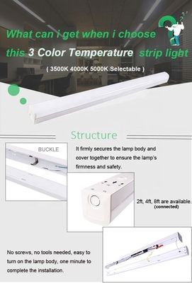Υλικό PC 25W 3CCT 2FT Φώτα LED γραμμικής λωρίδας για εμπορικά και βιομηχανικά