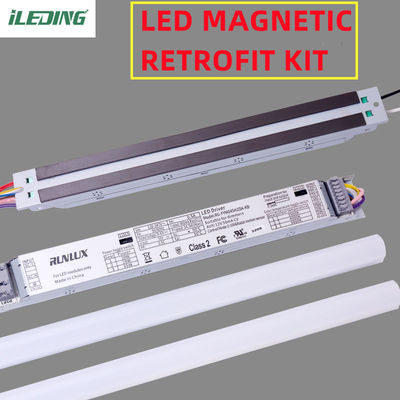 4FT PC Cover Office Led Linear Retrofit Kit Μαγνητικό Troffer Retrofit Kits 35W 28W 20W