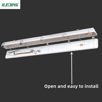 Γκρι πολυανθρακικό κλείσιμο κλιπ 4FT 46W LED ατμό στενό φωτιστικό για αποθήκη