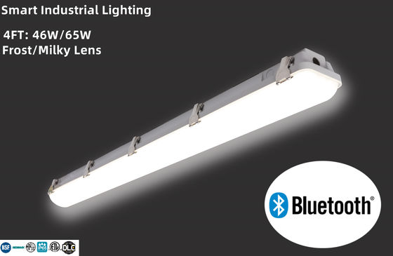 Γκρι πολυανθρακικό κλείσιμο κλιπ 4FT 46W LED ατμό στενό φωτιστικό για αποθήκη