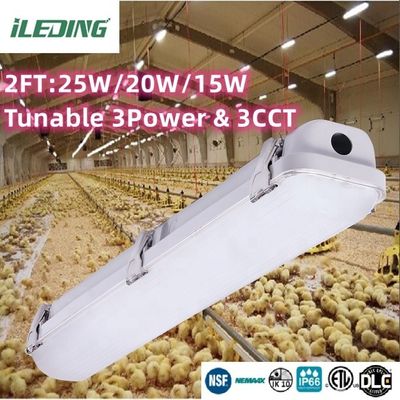 85 CRI LED Ατμός Σφιχτό Φως Γκαράζ Εναλλακτικό 2FT Tri-proof Φως για Εργαστήριο IP66 Αδιάβροχο