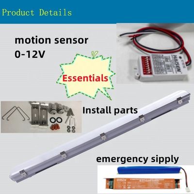 Επιφανειακό τοποθετημένο 4FT 0-10V DIM Led Triproof Batten Light Fixture IP67 Ατμοστεγές για αποθήκευση 5-