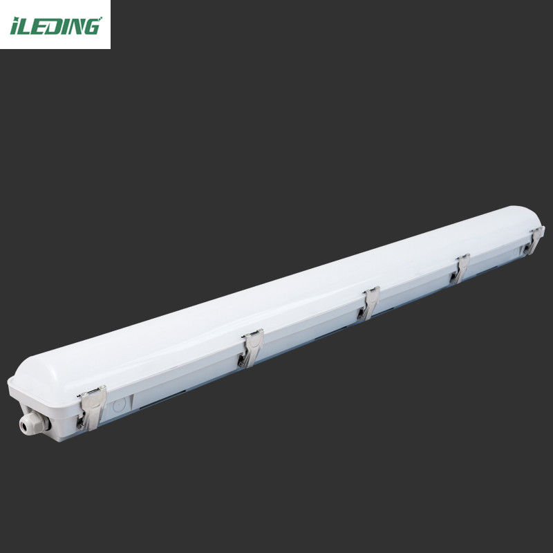 Γκρι πολυανθρακικό κλείσιμο κλιπ 4FT 46W LED ατμό στενό φωτιστικό για αποθήκη
